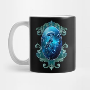 Wonderful jellyfish in the deep ocean Mug